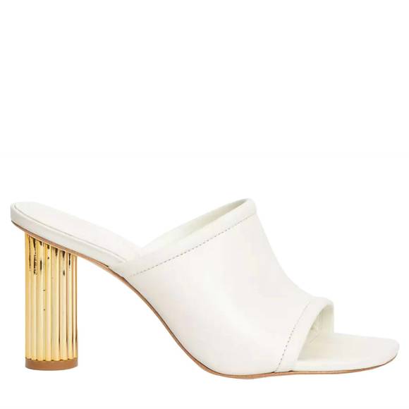 NEW JONATHAN SIMKHAI women\'s winston open toe mule heels in ivory